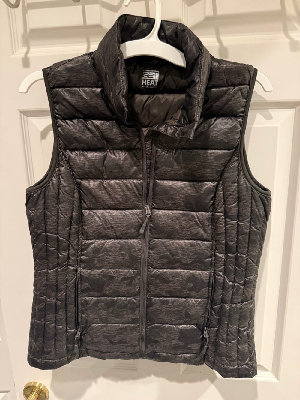 32 Degrees Charcoal Camo Quilted Puffer Vest